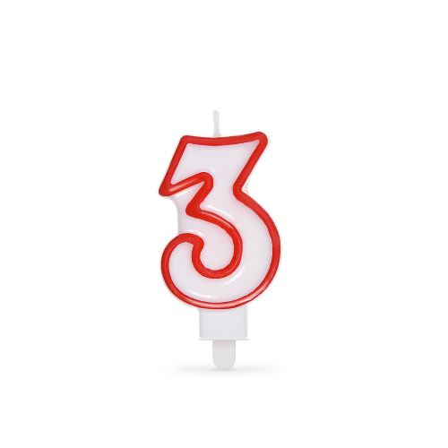 Svíčka číslovat "3" 75 mm