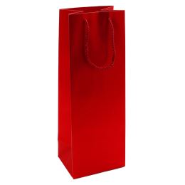 Dárková taška třpytivá na láhev, velikost 12x10x35 cm (mix 4 barev) už jen růžová! (1)