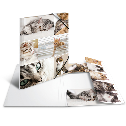 HERMA Deska s gumičkou A3 karton - kočky