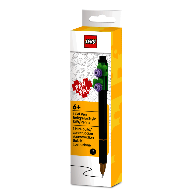 LEGO Stationery LEGO Botanicals Gelové pero, černé - fialová květina