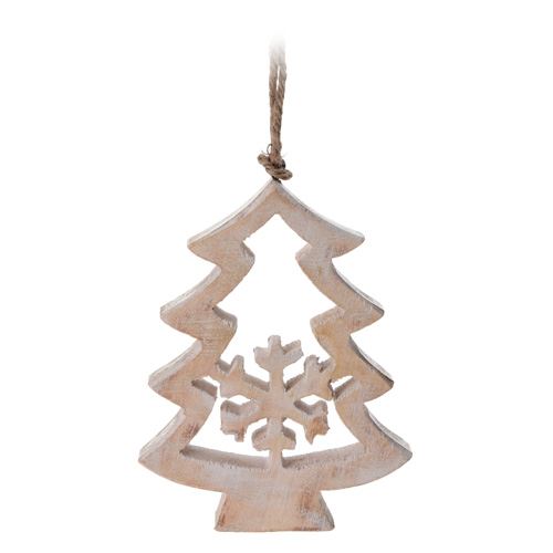 Vianočná ozdoba - drevená, stromček 10 cm, 1ks