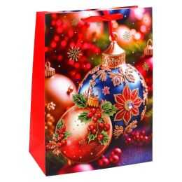 Dárková taška vánoční 32x26x12 cm (mix 4 designů - /cena za 1 ks) (4)
