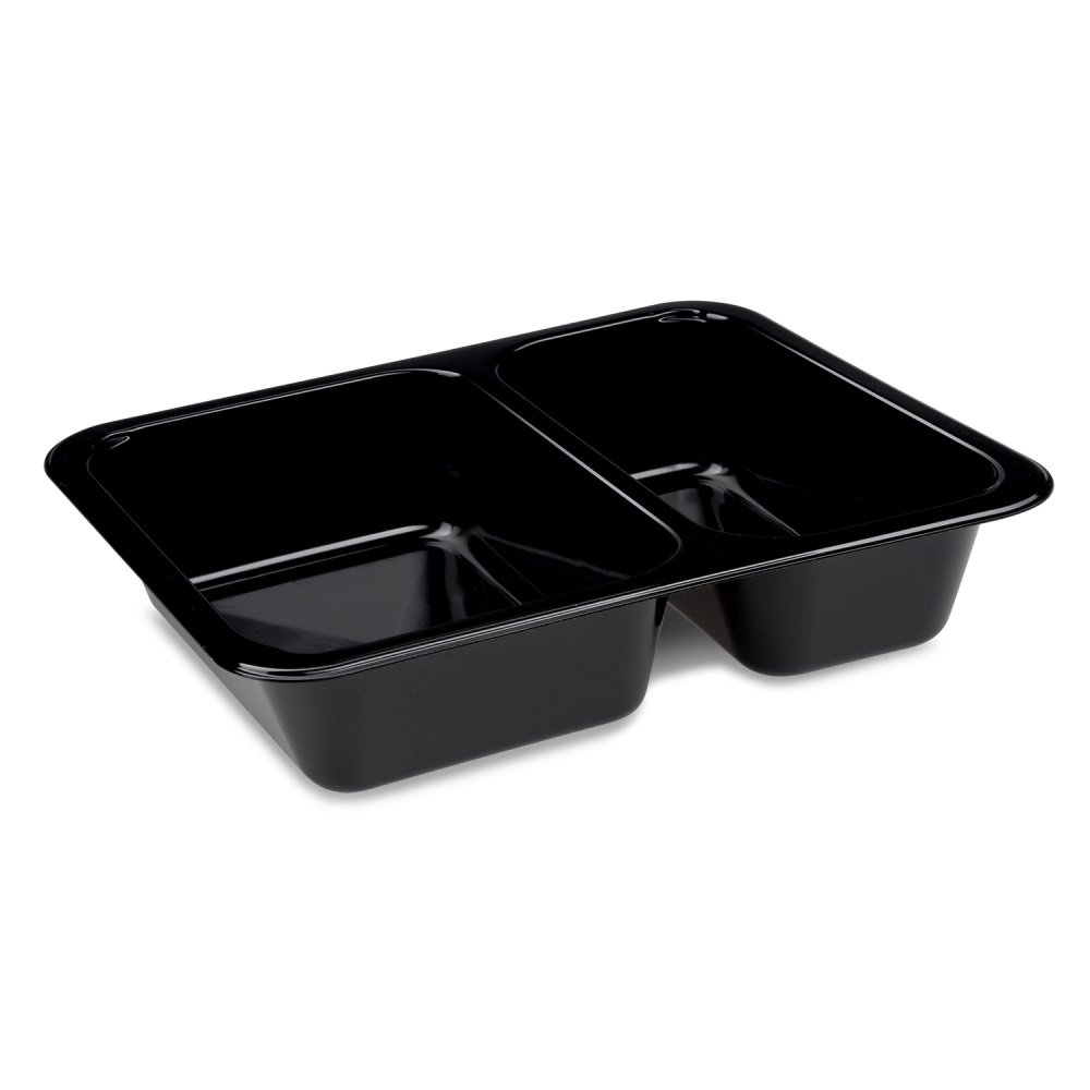  Menu mísa (PP) extra-pevná 2dílná černá 227 x 178 x 49 mm [50 ks]