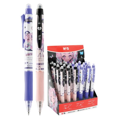 Pero gelové /gumovací M&G Pink Fantasy 0,5 mm - modrá náplň /1ks