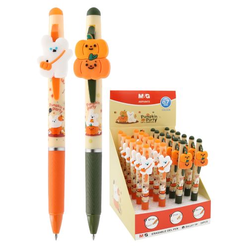 Pero gelové /gumovací M&G Pumpkin, hrot 0,5 mm - modrá náplň /1ks