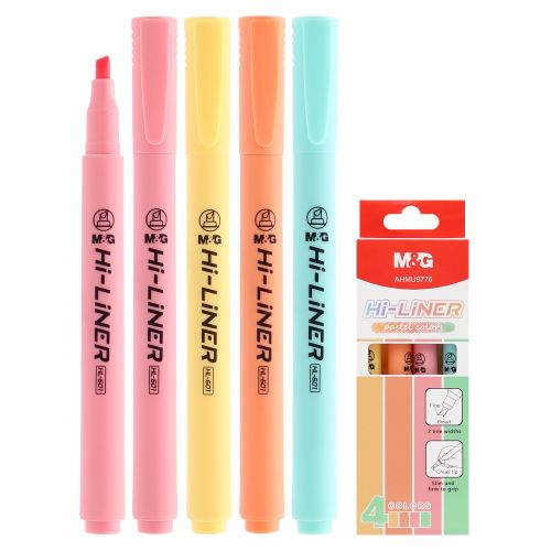 Zvýrazňovač M&G Hi-Liner Pastel - sada 4 barev