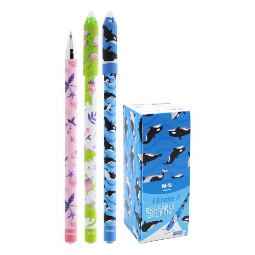 Pero gelové /gumovací M&G iErase Animals 0,5 mm - modrá náplň /1ks