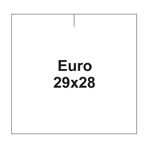 Etikety cen. EURO 29x28 hranaté - 700 etiket/kotouček, bílé 30 ks