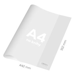 Obal na knihu A4 PVC 442x312 mm, hrubý 120 mic /transparentní, 1 ks