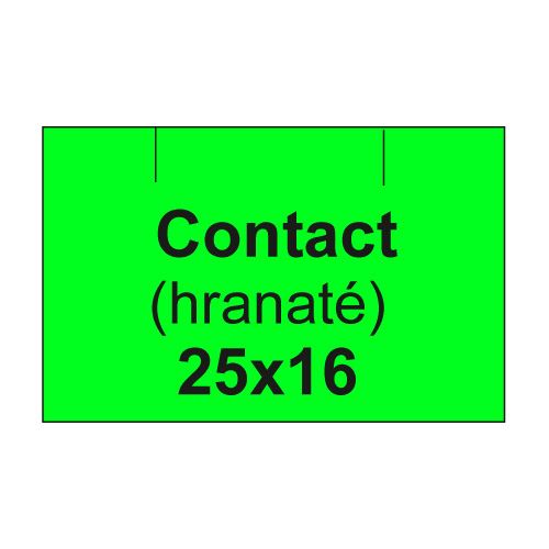 Etikety cen. CONTACT 25x16 hranaté - 1125 etikiet/kotúčik, zelené