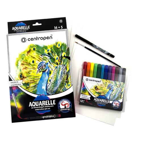 Fixy CENTROPEN 9383 Aquarelle set - sada 14 + 5 ks