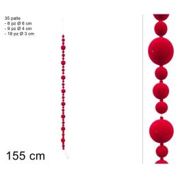 Girlanda se sametovými koulemi 155 cm, bordó Girlanda se sametovými koulemi 155 cm, bordó