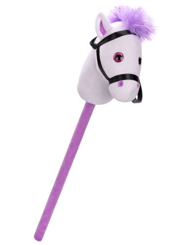 Koník na tyči plyšový 75cm bílý v sáčku