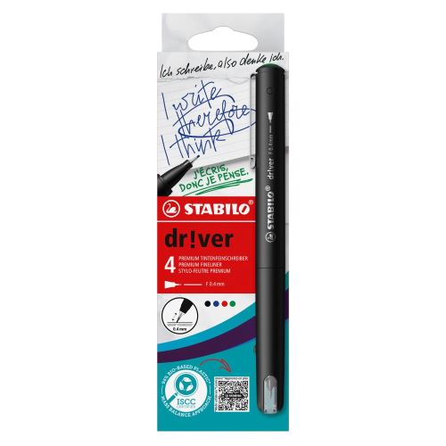 Jemný liner STABILO dr!ver 0,4 mm - sada 4 barvy (7)