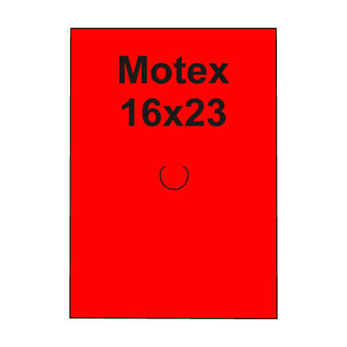 Etikety cen. MOTEX 16x23 hranaté, 870 etiket/kotouček, červené 54 ks