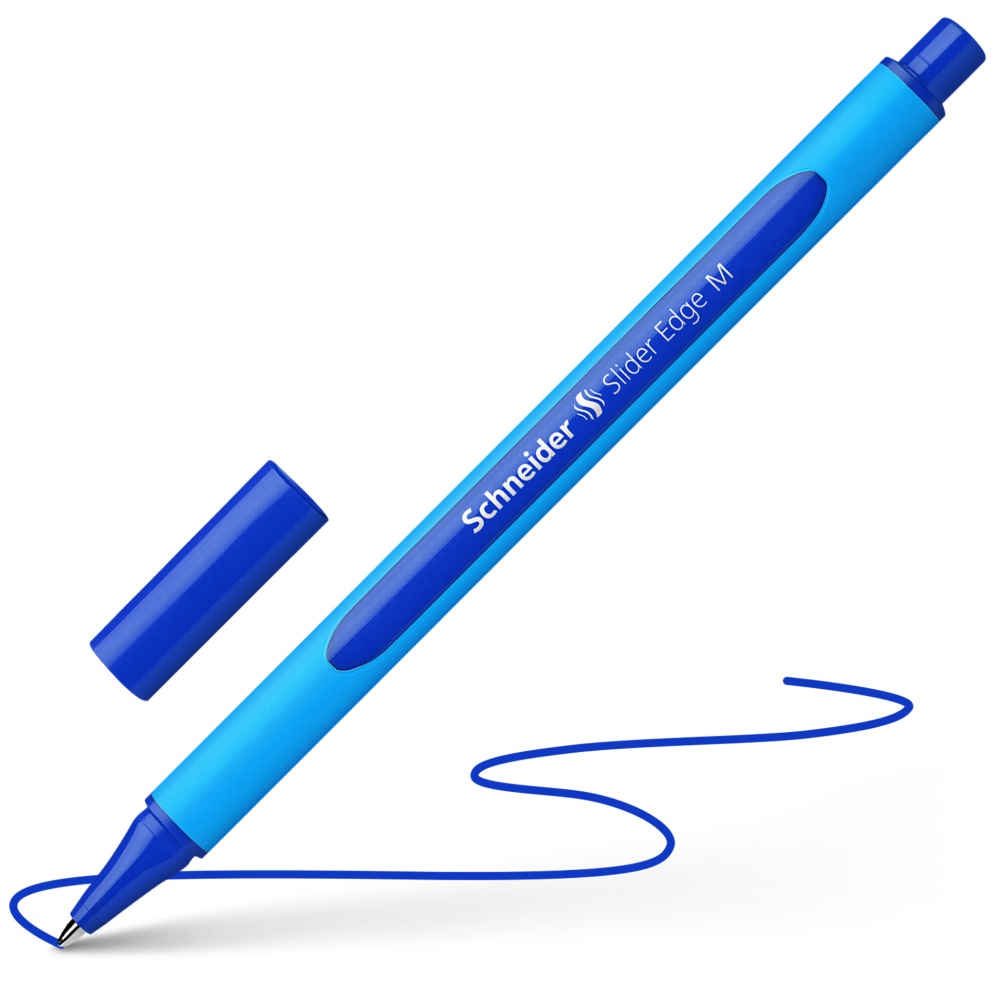 Kuličkové pero, 0,5 mm, s uzávěrem, Schneider"Slider Edge M", modré