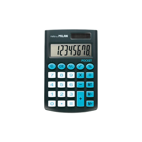 Kalkulačka MILAN kapesní 8 místná Touch černá - blistr 180 x 120 x 20 mm