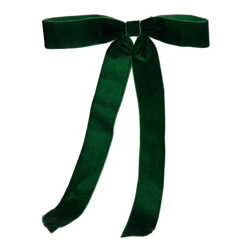 Mašľa zamatová 29 cm zelená, sada 5 ks