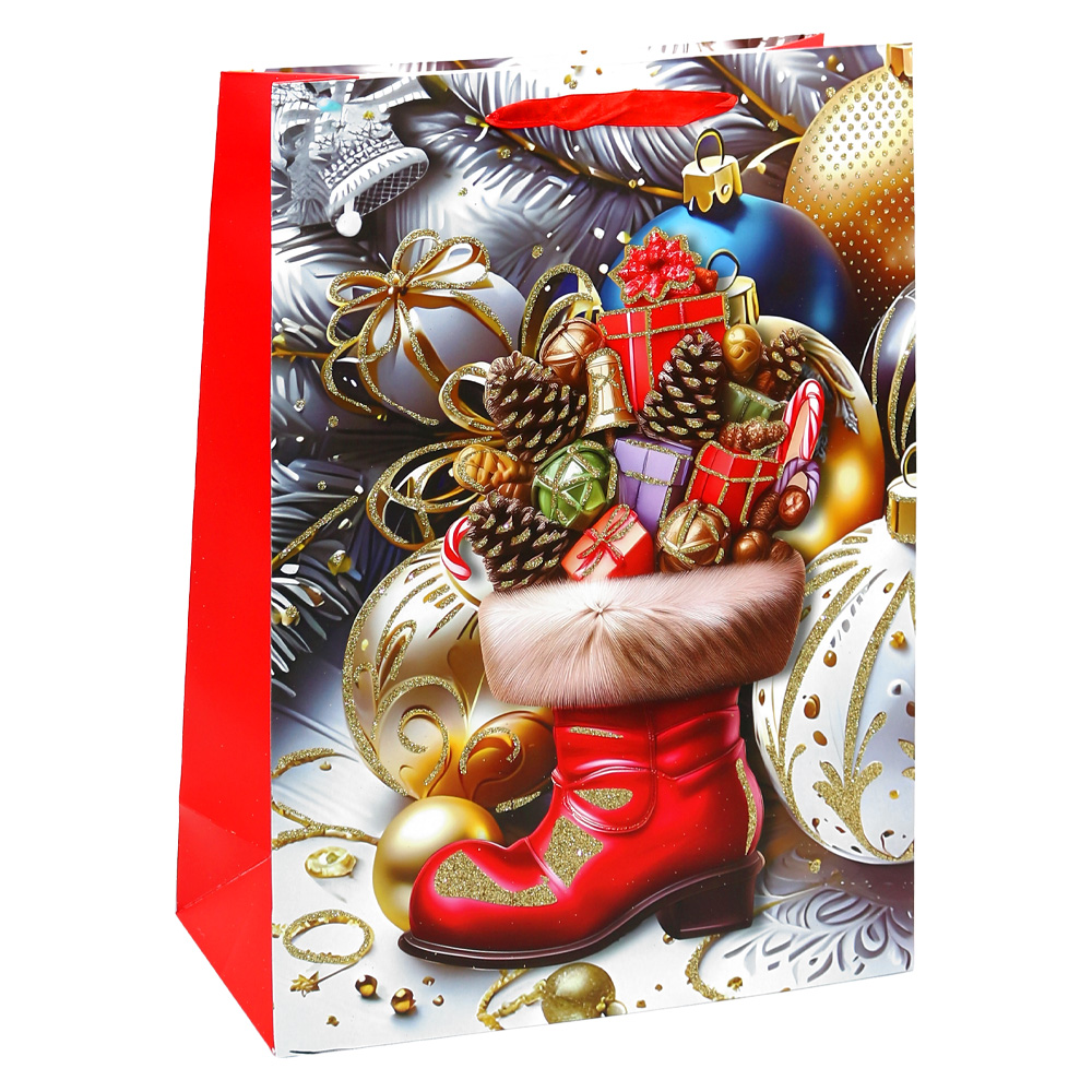 Darčeková taška vianočná 32x26x12 cm (mix 4 dizajnov - /cena za 1 ks)