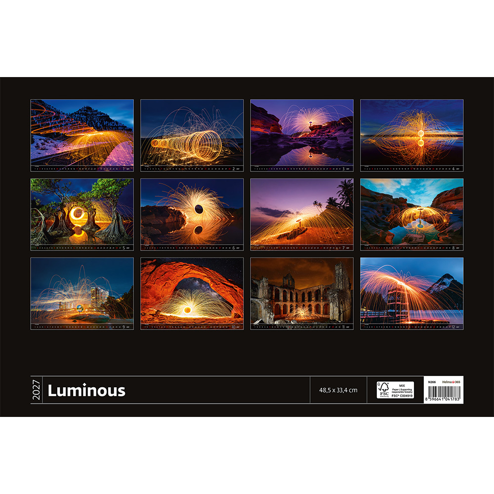 Helma 365 Nástenný kalendár 2027 Luminous