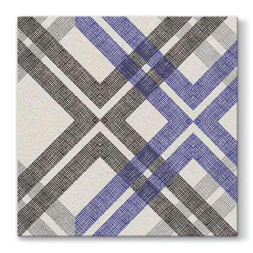 Obrúsky PAW AIRLAID L 40x40cm Stylish Check Dark Blue