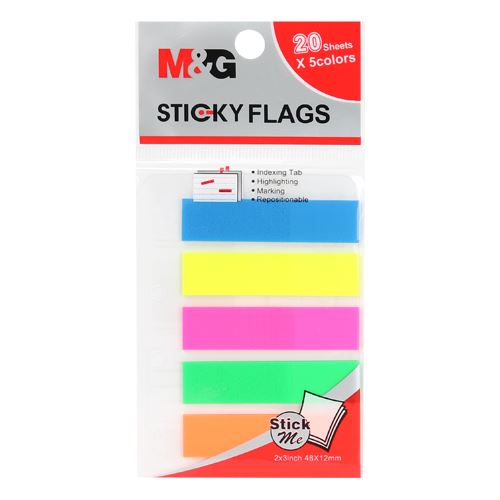 Blok lepiaci NEON záložka PVC 5 x 20listov 