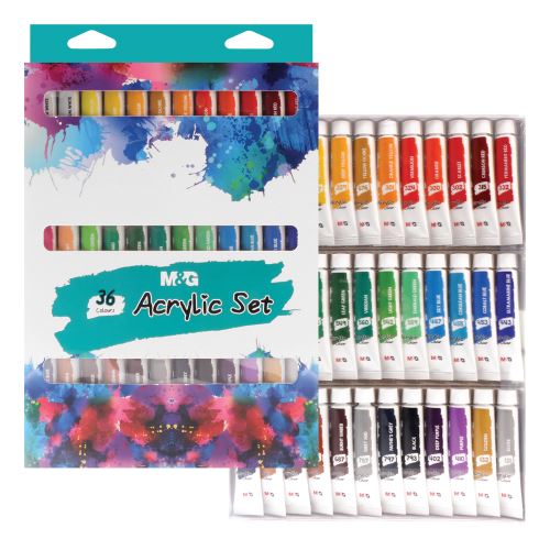 Barvy akrylové M&G 12 ml - sada 36 ks (2)