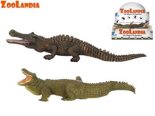 Zoolandia krokodýl 21-23cm 2druhy v sáčku 12ks v DBX