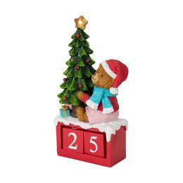 Vánoční dekorace Adventní kalendář s medvědem 24 cm /1ks (1)