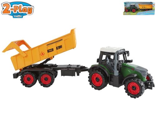 2-Play Traffic traktor s vlečkou 35cm na setrvačník v krabičce