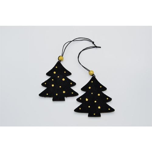 Dekorácia závesná - Vianočný stromček drevený 8 cm, mix/1ks