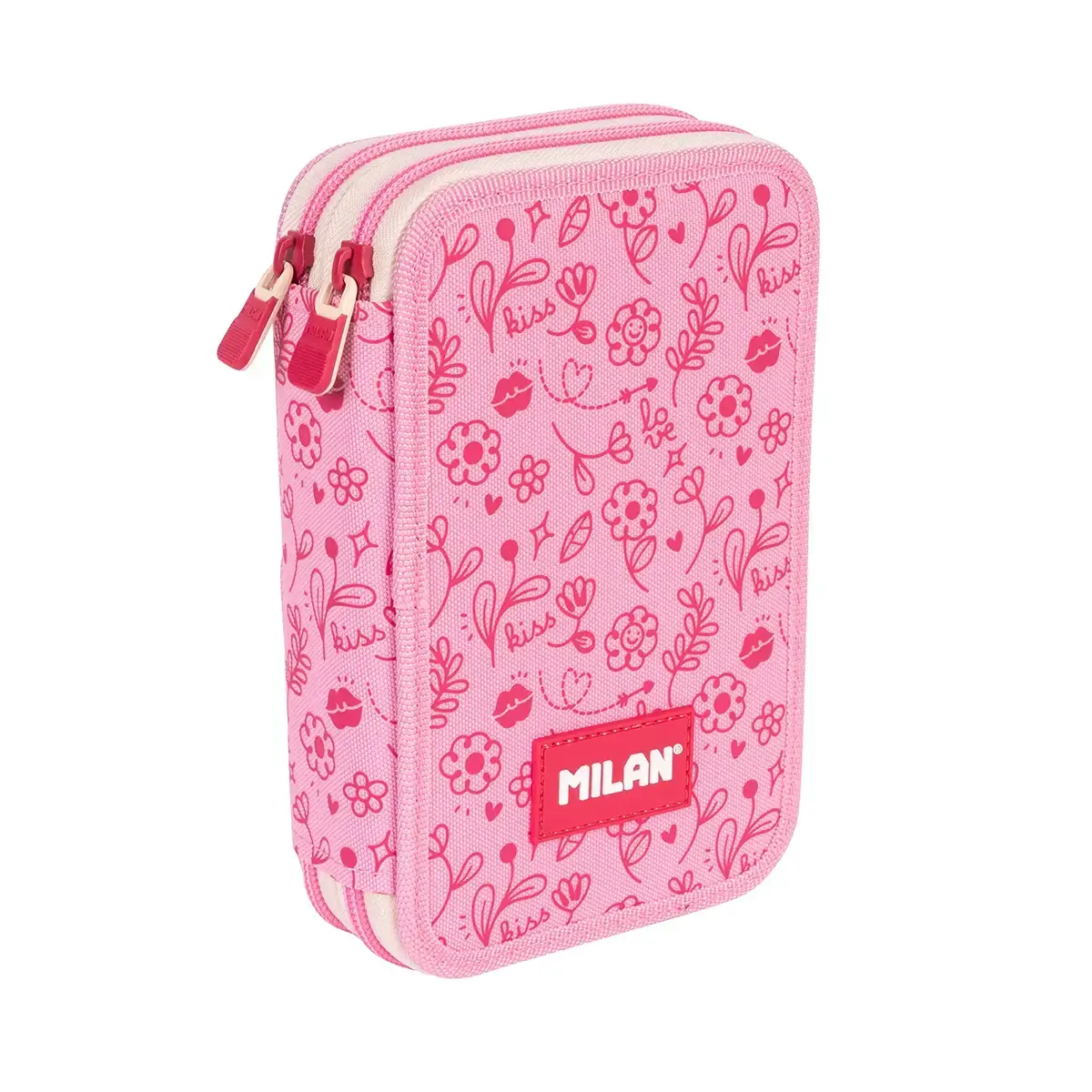 Penál 2-patrový/plný MILAN - série FlowiCorn růžový
