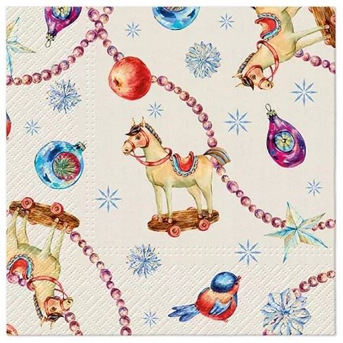Ubrousky PAW L 33x33cm Horses And Baubles - kůň
