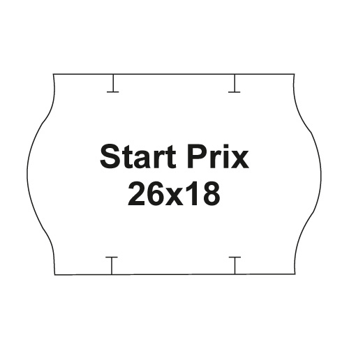Etikety cen. PRIX 26x18 oblé - 1000 etiket/kotouček, bílé 36 ks