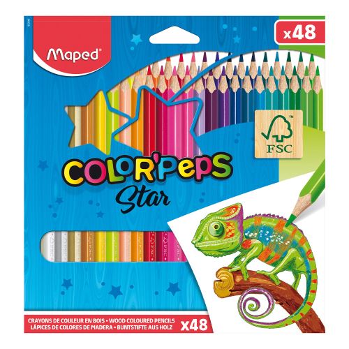 Pastelky trojhranné MAPED "COLOR`PEPS", 48 ks