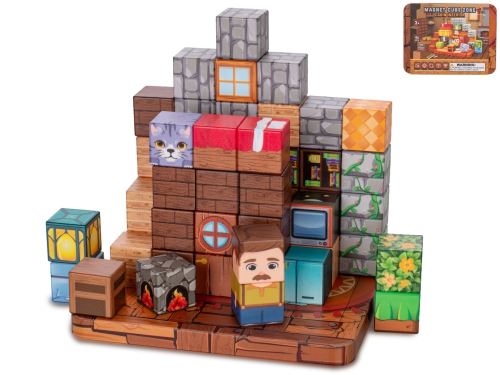 Stavebnice Magnet Cube Zone magnetická - Cabin Interior 48ks v krabičce