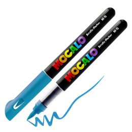 Popisovač M&amp;G MOCALO Acrylic Marker, štětcový hrot - tyrkysově modrá 704