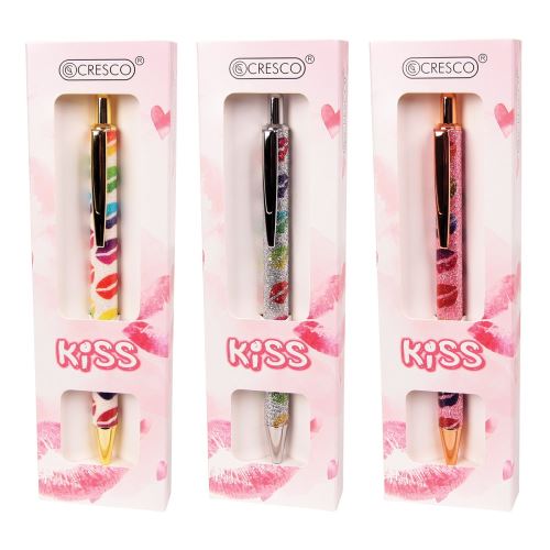 Pero guľôčkové Kiss 1,0 mm v krabičke, modré, mix