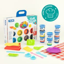 Plastelína MILAN Soft Dough sada 8 barev + nástroje "Cooking time" (5)