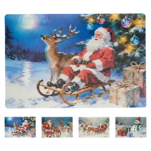 Vánoční prostírání s 3D efektem 42x28 cm PP (mix / cena 1ks)