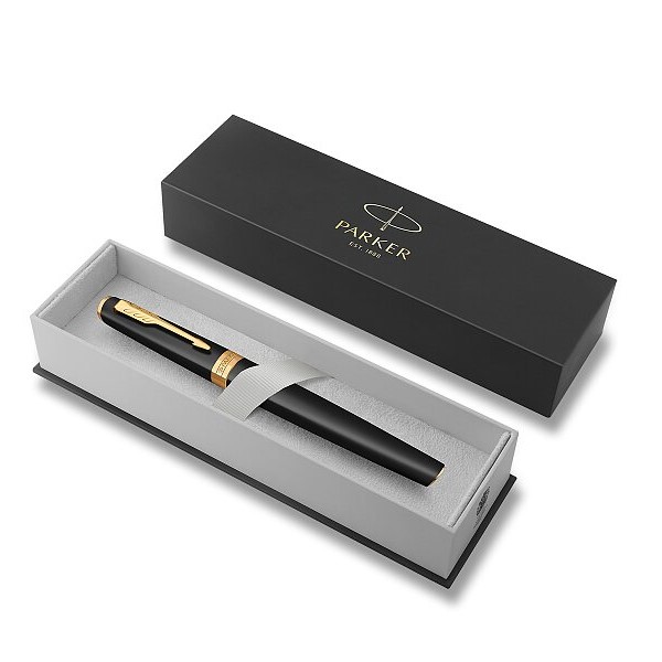 Roller PARKER Meridian Matte Black GT, hrot F - černá náplň