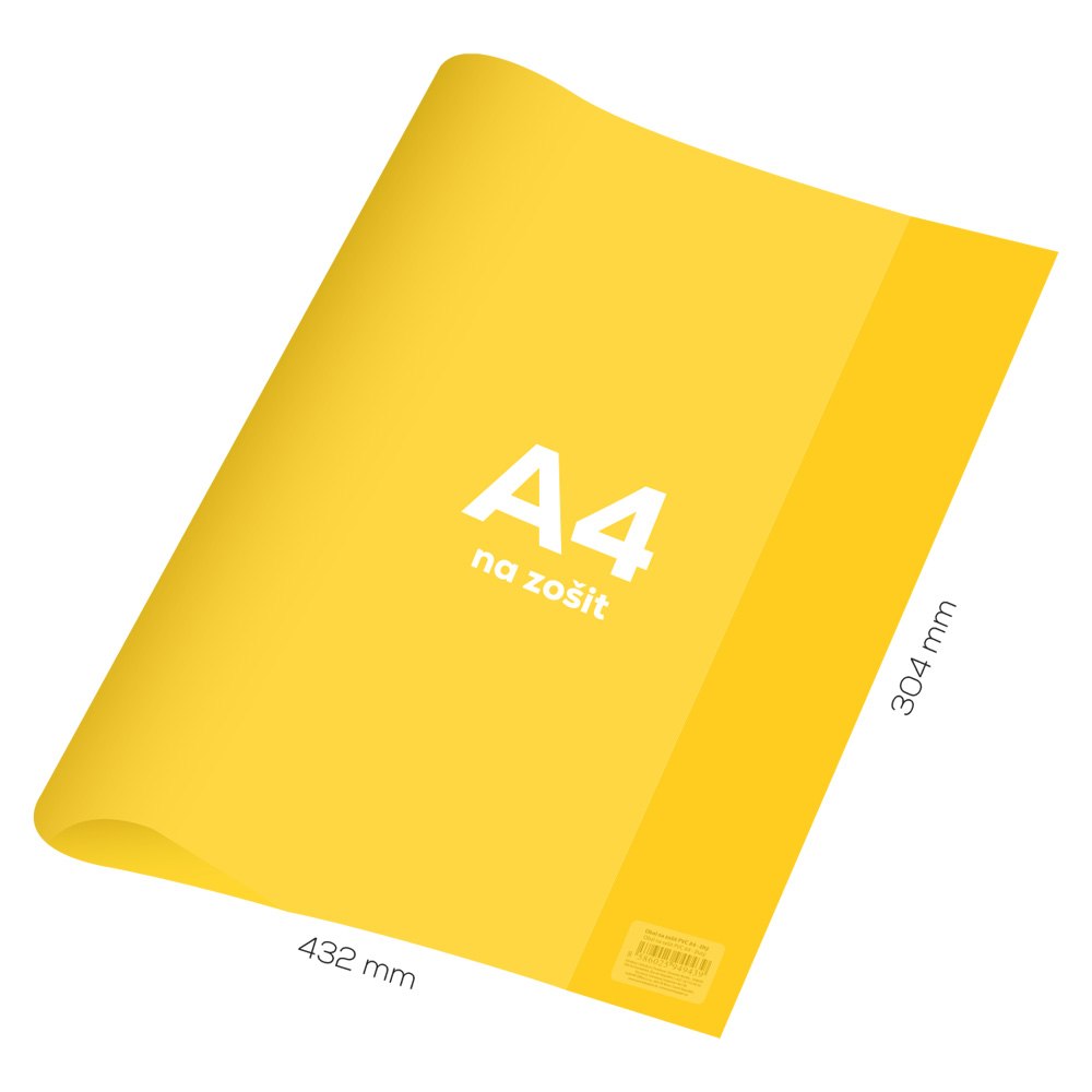 Obal na notebook A4 PVC 432x304 mm - průhledný/žlutý