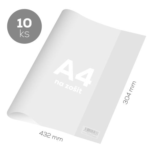 Obal na sešit A4 PVC 432x304 mm /120 µm /transparentní, 10 ks (1)