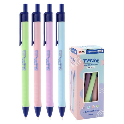 Pero kuličkové, trojhranné M&G TR3s Semi-Gel 0,7 mm - modrá náplň /1ks