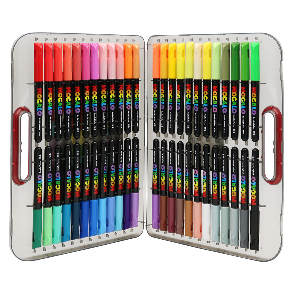 M&G Popisovač M&G MOCALO Acrylic Marker, štětcový hrot - sada 48 barev