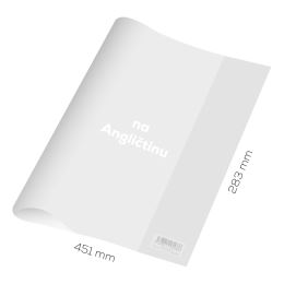 Obal na Angličtinu PVC 451x283 mm, hrubý 120 mic /transparentní, 1 ks
