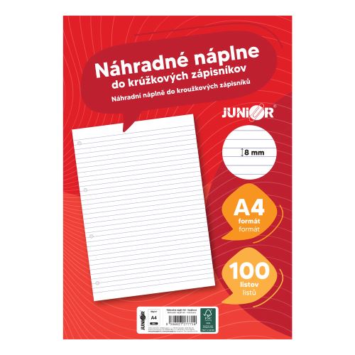 Náplne do karisblokov JUNIOR - A4 linajkové