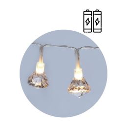 Svítící řetěz s 10 LED zvonky, délka 1 m