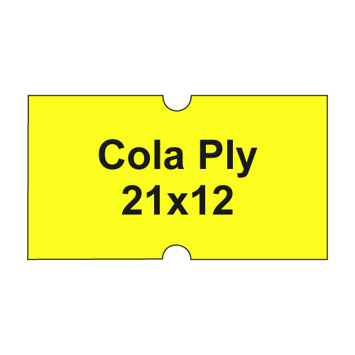 Etikety cen. COLA PLY 21x12 hranaté - 1250 etiket/kotouček, žluté 42 ks