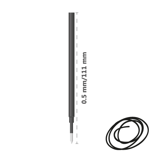 MICRO Náplň pro gelová pera /rollery keramická MICRO 0,5 mm - černá
